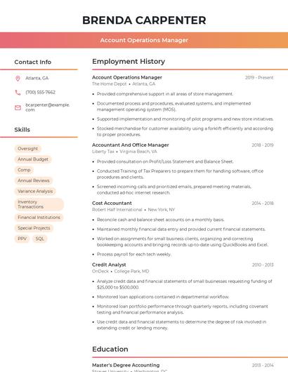 Resume example 3