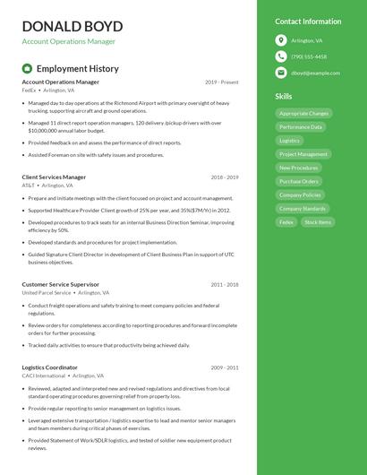 Resume example 5