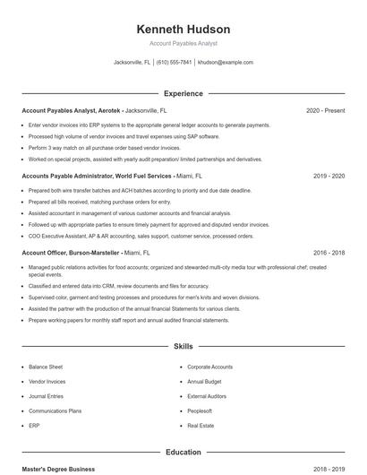 Resume example 1
