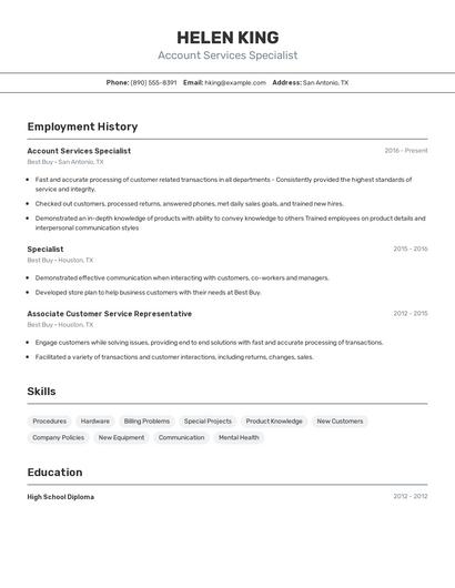 Resume example 2