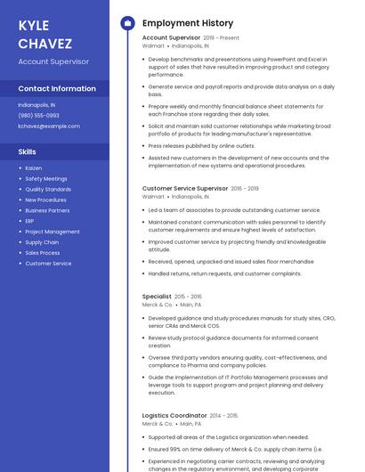 Account Supervisor Resume