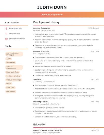 Resume example 3