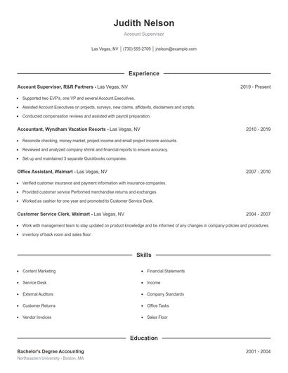 Resume example 1
