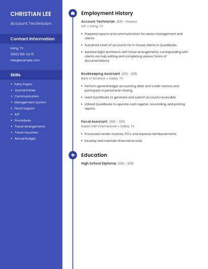 Account Technician Resume