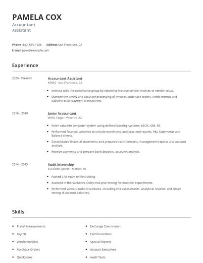 Accountant Assistant Resume