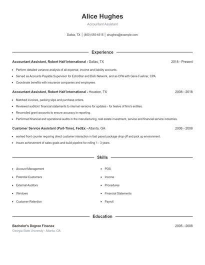 Resume example 1