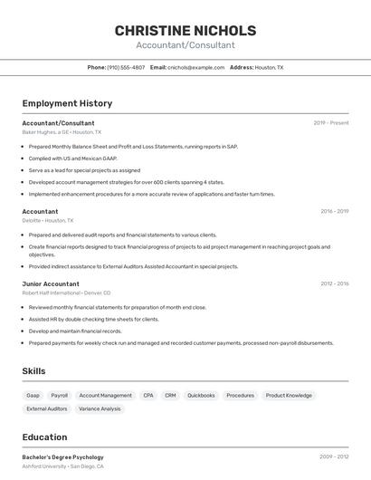 Resume example 2