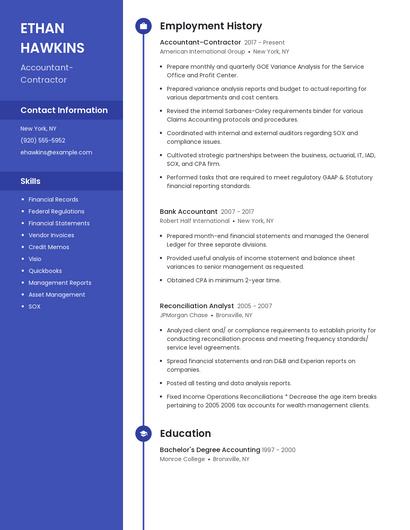 Accountant-Contractor Resume