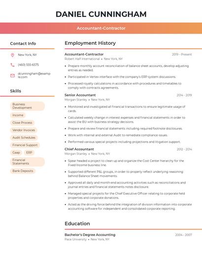 Accountant-Contractor Resume