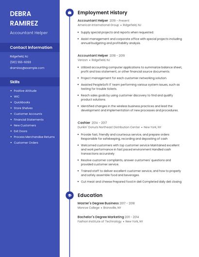 Accountant Helper Resume