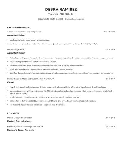 Accountant Helper Resume