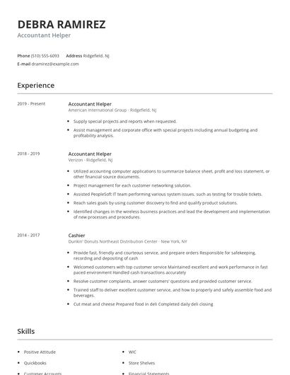 Accountant Helper Resume