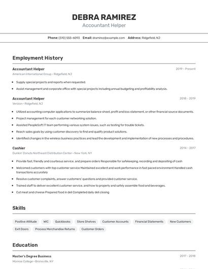 Accountant Helper Resume