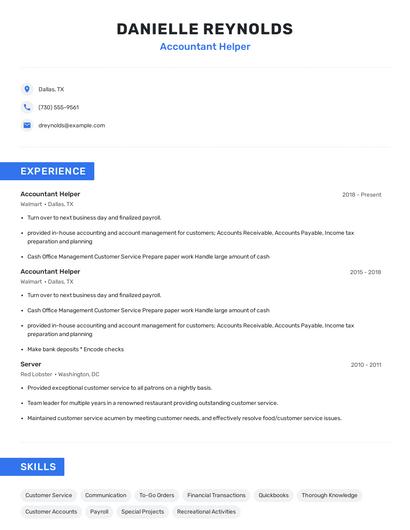 Accountant Helper Resume