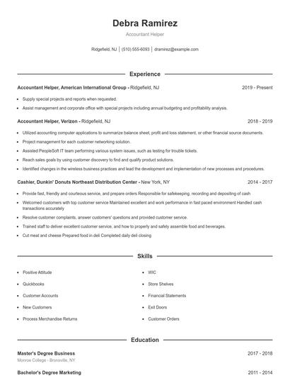 Accountant Helper Resume