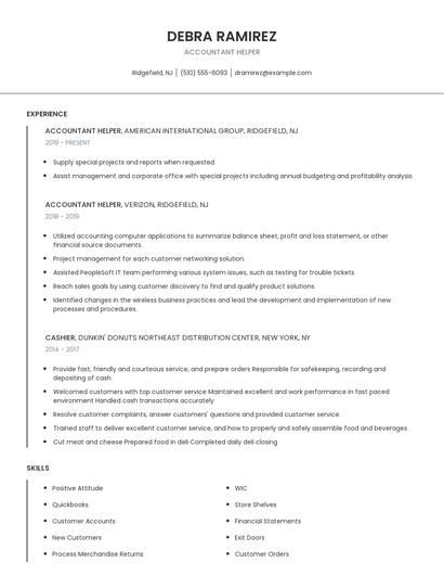 Accountant Helper Resume