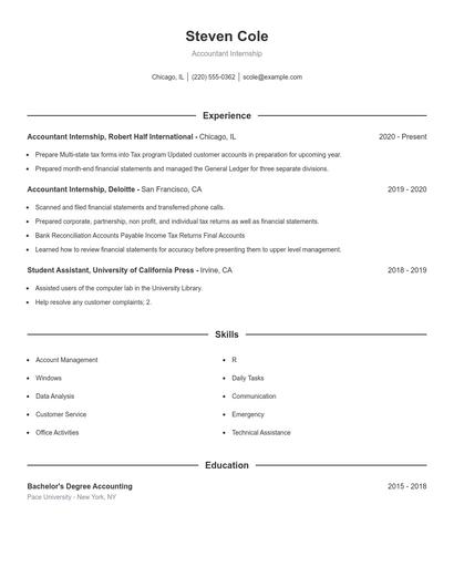 Resume example 1
