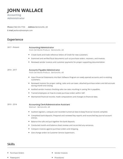 Accounting Administrator Resume