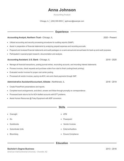 Resume example 1