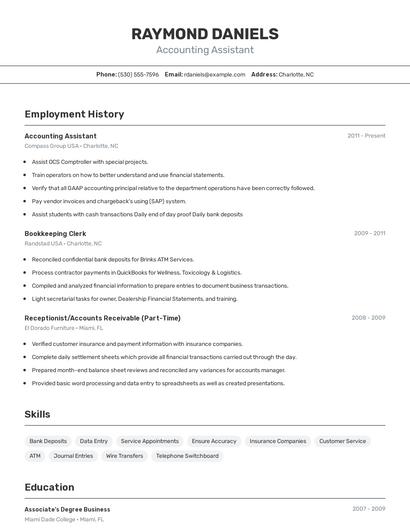Resume example 2