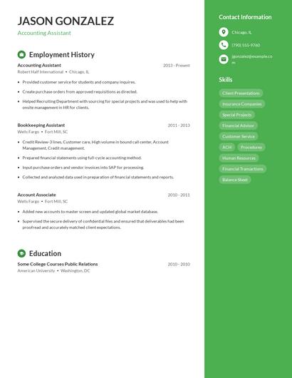 Accounting Assistant Resume