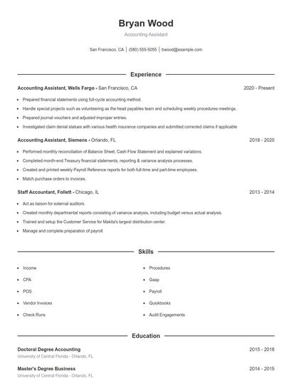 Resume example 1
