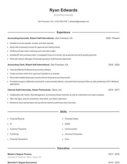Resume example 1