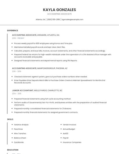 Accounting Associate Resume