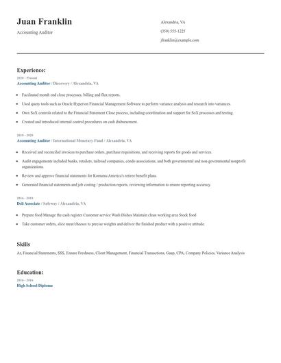 Accounting Auditor Resume