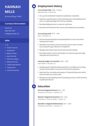 Accounting Clerk Resume