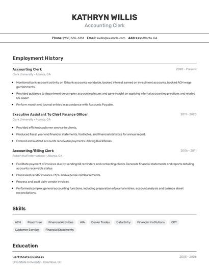 Resume example 2