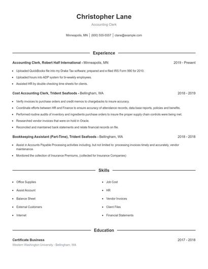 Resume example 1