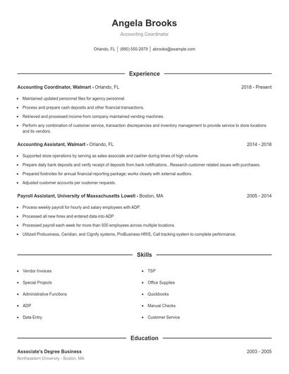 Resume example 1