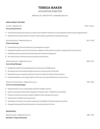Accounting Director Resume