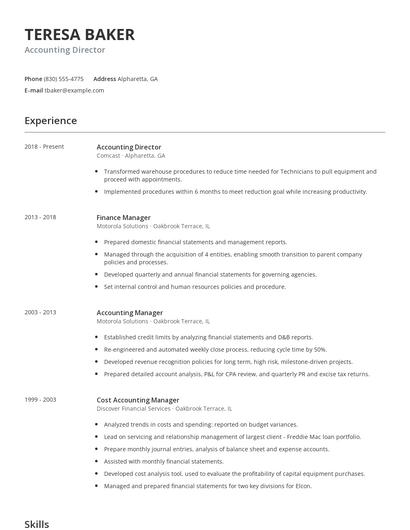Accounting Director Resume