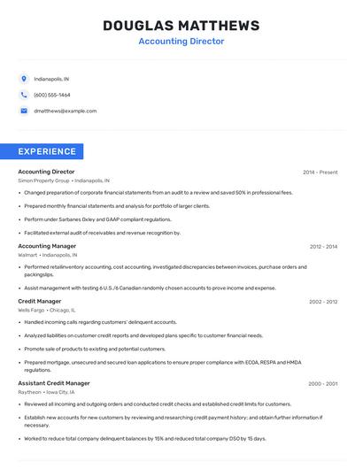 Accounting Director Resume