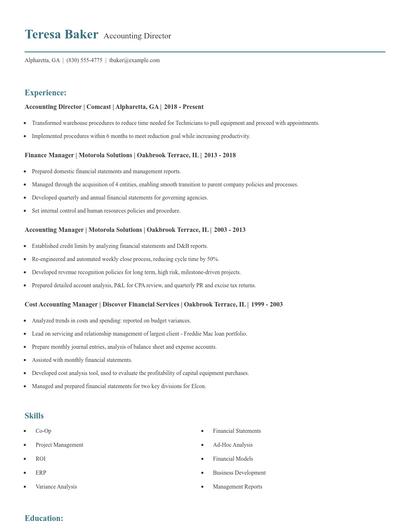 Accounting Director Resume