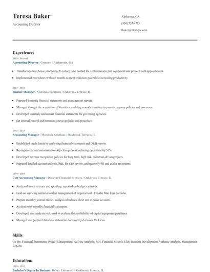Accounting Director Resume