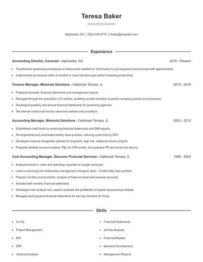 Accounting Director Resume