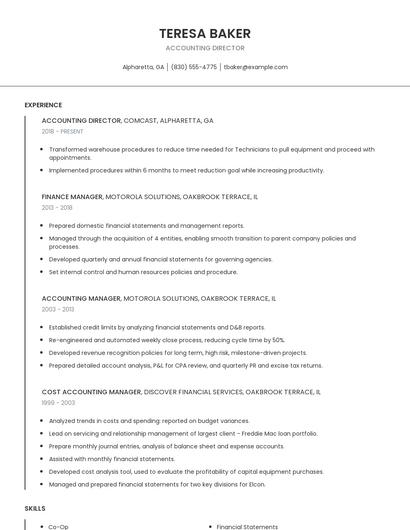 Accounting Director Resume