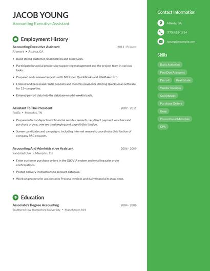 Accounting Executive Assistant Resume