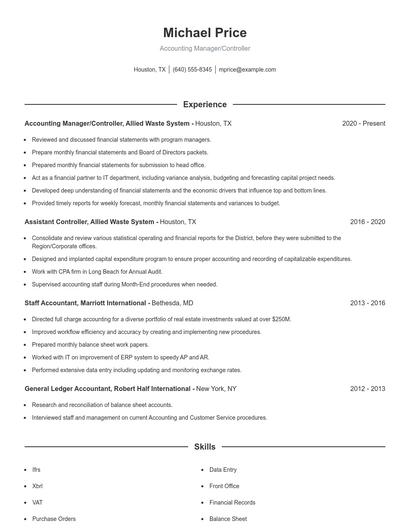Resume example 1