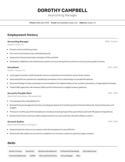 Resume example 2