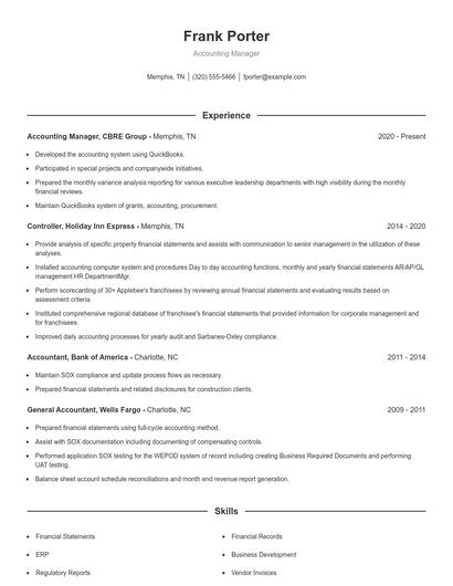 Resume example 1