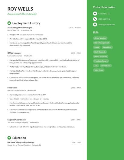 Resume example 5