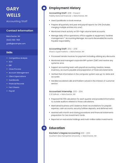 Accounting Staff Resume