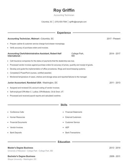 Resume example 1