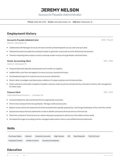 Resume example 2
