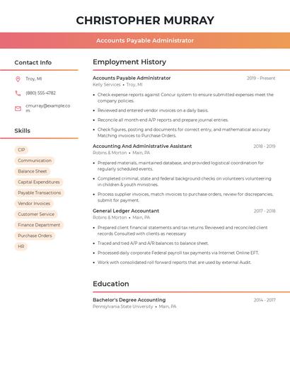 Resume example 3