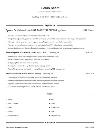Resume example 1
